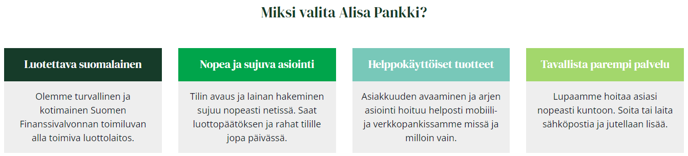 Miksi valita Alisa Pankki?